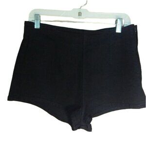 ASOS Shorts Womens 10 Solid Black Denim Side Zip